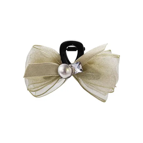 ROYALSASA Шифон из шелка Искусственный кристалл Искусственная жемчужина Заколка-краб Женская