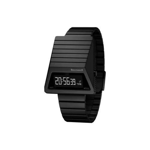 IB BENLYDESIGN S40003S3 Электронный механизм Нержавеющая сталь Ремешок Часы Унисекс Черный циферблат