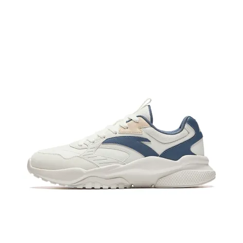 ANTA Life Collection Slip-resistant Abrasion-resistant Low Top Casual Shoes Men's White Gray Blue ANTA Life Collection Противоскользящие Устойчивые к истиранию Низкие Топ Повседневная Обувь Мужская Белый Серый Синий
