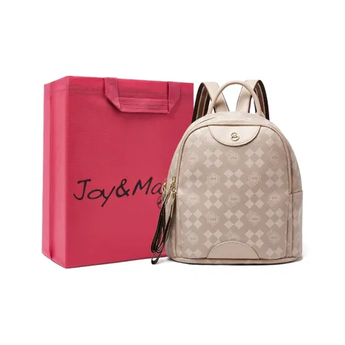 Joy Mario ПВХ Рюкзак Большой Женский Кремовый Абрикос Кофейный