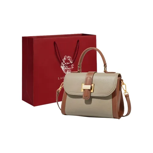 Old Man's Head Коровья кожа с синтетической кожей через плечо одно плечо сумка обычный женский хаки коричневый