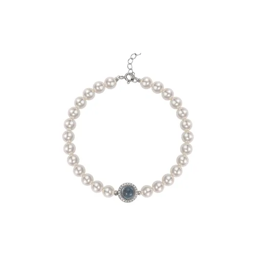 NATURALLYJOJO Искусственная жемчужина Циркон Браслеты Женское Серебро