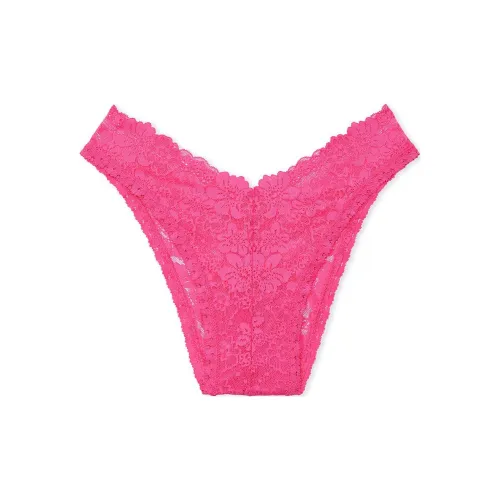 Victoria's Secret Розовый Wink V Передняя часть Бразильские трусы Кармин Розовый Трусы Женские 1 Пачка Рубиновый Розовый