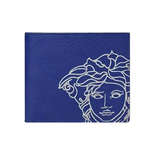 VERSACE Коровья кожа 3 IN 1 Кошелек Стандартный Мужской Синий