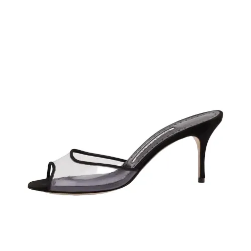 MANOLO BLAHNIK Слипоны 7 см Женские Черные