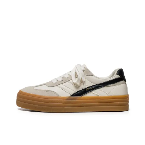 HUANQIU Slip-resistant Abrasion-resistant Low Top Skateboard Shoes Men's Beige Black HUANQIU Противоскользящие Износостойкие Низкие Кроссовки для скейтбординга Мужские Бежево-черные