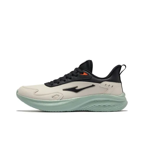 Erke Shock Absorbers Slip-Resistant Abrasion-Resistant Low Top Casual Running Shoes Men's Пемзовый Серый Jet Черный