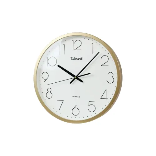 TELESONIC 2024 Механизм с плавным ходом секундной стрелки Пластиковый настенный часы Унисекс Белый циферблат