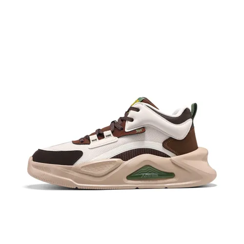 361° Jincheng Slip Resistant визуально увеличивает рост High Топ Кроссовки для скейтбординга Мужской Белый-коричневый