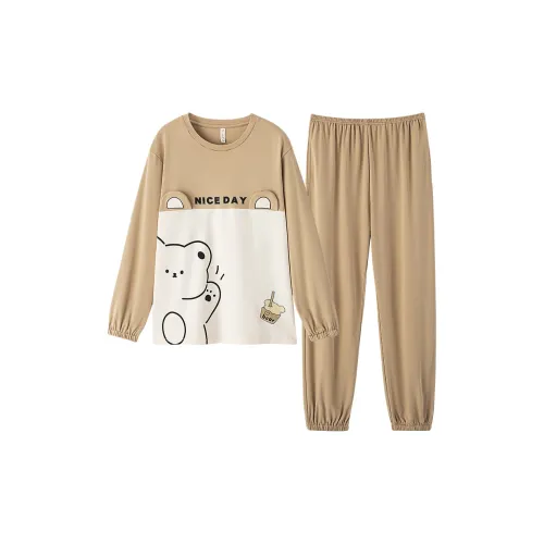 ROUKEER Пижамный комплект Мужской Имбирно-желтый