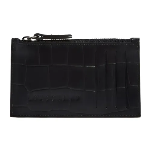 LONGCHAMP Крокодиловый узор коровья кожа кошелек для монет мужской черный