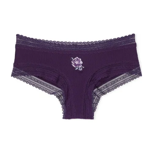 Victoria's Secret Розовый Wink Кружевная отделка Cheeky Panty Сливовый Perfect Graphic Нижнее белье Женские 1 шт Фиолетовый