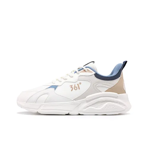 361° Slip-resistant Abrasion-resistant Low Top Casual Running Shoes Men's White Brown Blue