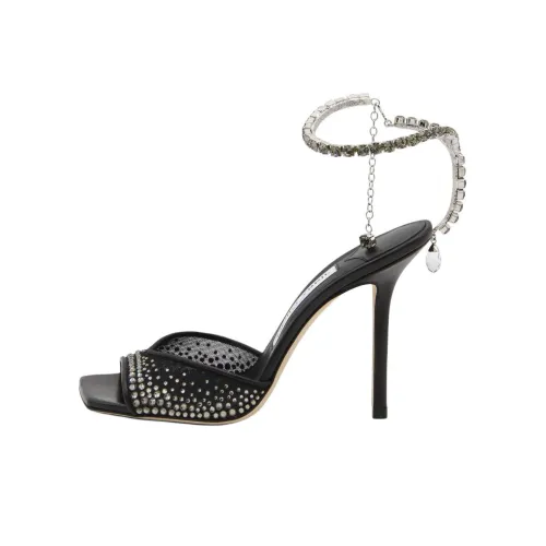 Jimmy Choo Saeda One Strap Sandals 10 см Женские Черные