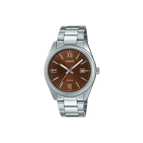 CASIO Кварцевый механизм нержавеющая сталь ремешок унисекс циферблат часов кофе