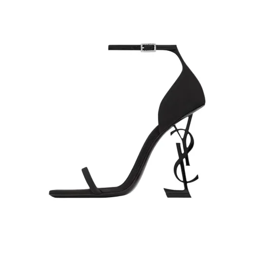 SAINT LAURENT Opyum One Ремешок Сандалии 11 см Женские Черные