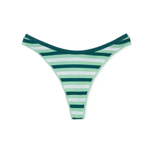 Victoria's Secret Розовый Бесшовный Высокая Подкладочная Струмпа Мятный Полосатый С принтом Женские трусы 1 упаковка Зеленый