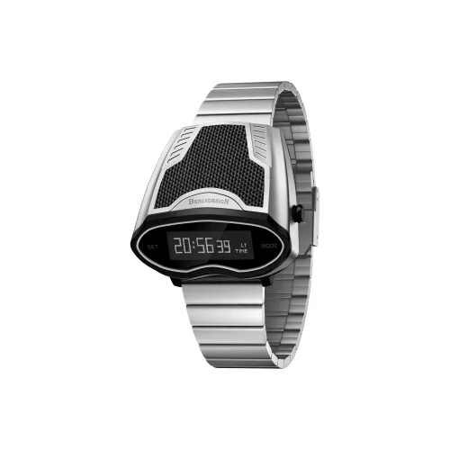 IB BENLYDESIGN S200014S1 Электронный механизм Нержавеющая сталь Ремешок Часы Унисекс Черный циферблат
