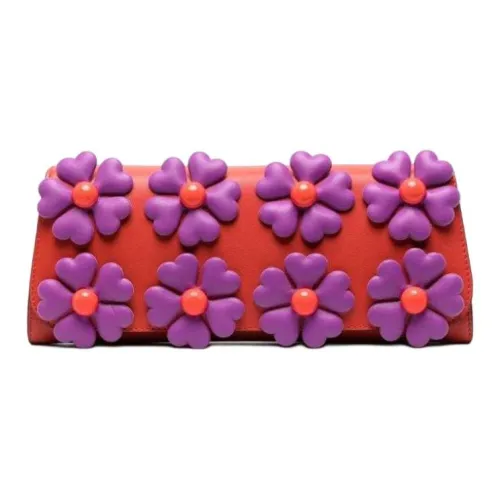 MOSCHINO Телячья кожа Baguette Клатч Сумка Женская Красная