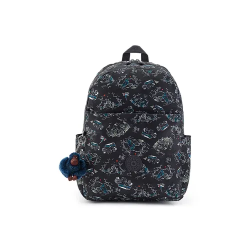 Kipling Студенческий Коммутатор 14 дюймов HAYDAR Коллекция Унисекс Черный с Джунглями Трейл Раннинг Принт