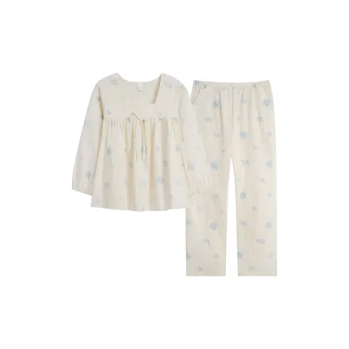 Sha Qian Пижамный комплект женский цвет слоновая кость