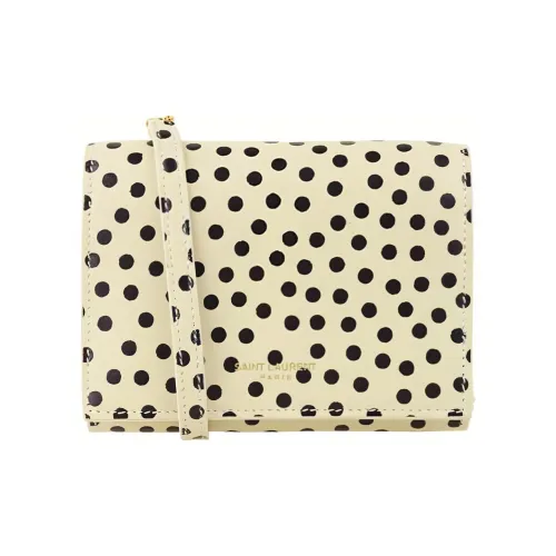 SAINT LAURENT Блестящая кожа сумка через плечо мини женская белая