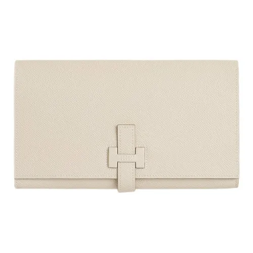 HERMES Epsom Телячья кожа Кошелек Женские 10 Craie Milkshake Белый