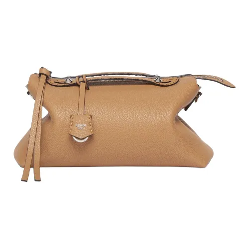 FENDI By The Way Series Телячья кожа Одно плечо Сумка Большая Женская Молочный Кофейный