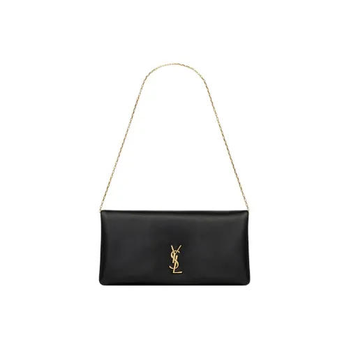 SAINT LAURENT Sheepskin Portable Single Shoulder Crossbody Clutch Mini Women's Black SAINT LAURENT Овчина Портативный Одно Плечо Через плечо Клатч Мини Женский Черный
