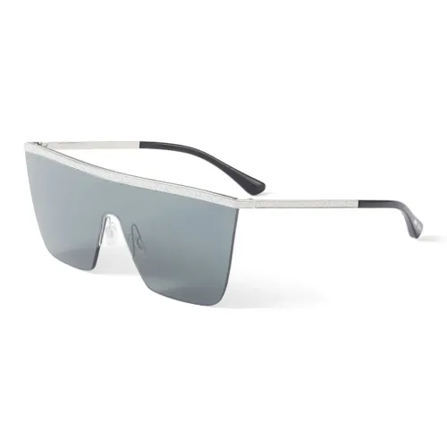 Jimmy Choo Металл Нерегулярная форма Солнцезащитные очки Женские Серебристые