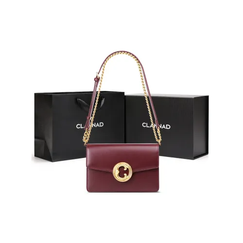 Clannad Сумка через плечо из коровьей кожи женская бордового цвета