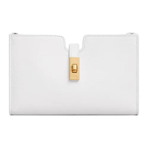 CELINE Мягкий Телячья кожа Одно плечо Через плечо Клатч Мини Women's White