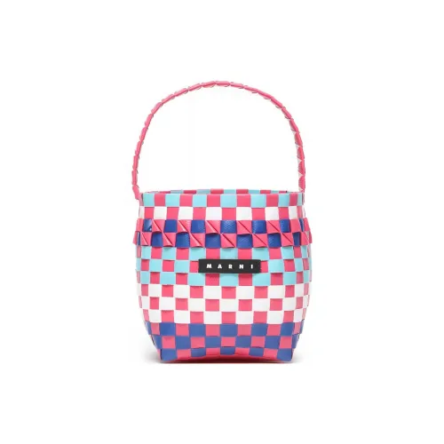 MARNI Полипропиленовая PP Коровья кожа Ведрообразная Сумка Сумка через плечо Детская Фиолетово-розовая Синяя Белая