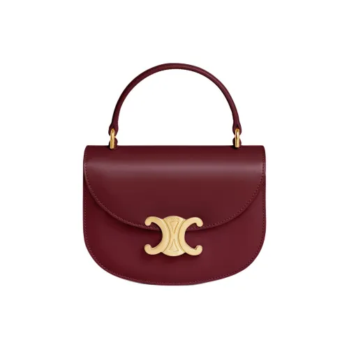 CELINE Телячья кожа Сумка через плечо Сумка Мини Женская Светлая Бургунди