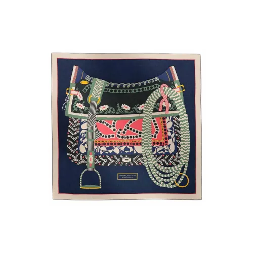 HERMES Палантины Женские Морской Синий