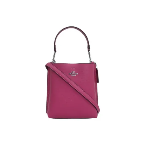 COACH Mollie Кожа Ведрообразная Сумка Сумка Сумка через плечо Сумка через плечо Женская Фуксия