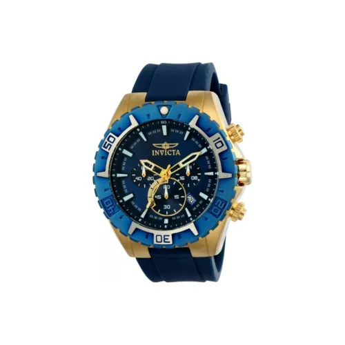 INVICTA Aviator Collection Мужские часы Кварцевый механизм Силиконовый ремешок 49 мм Синий циферблат