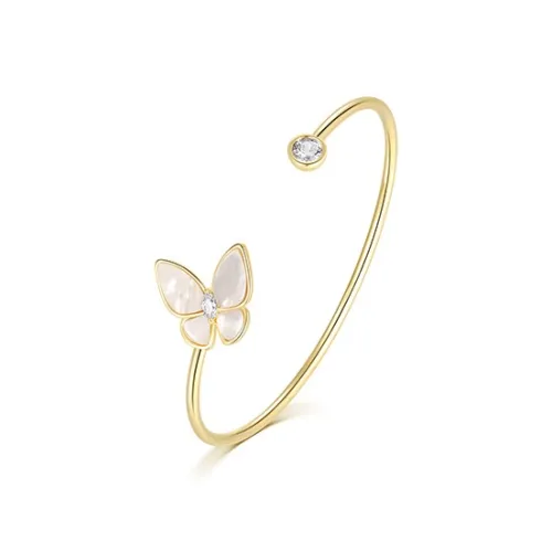 NATURALLYJOJO Оболочка Бабочка Напульсник Браслет Регулируемое отверстие Размер Женский Золотой