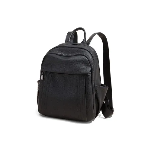 VANDEE Кожа Рюкзак Портативный Рюкзак Женские Черный Коричневый