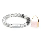 Женский браслет с бусинами + розовая подарочная коробка комплект