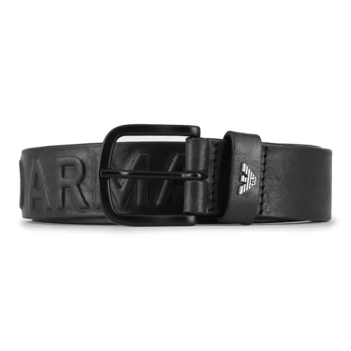 EMPORIO ARMANI Ремни из коровьей кожи Мужской Черный Ширина 3,5 см