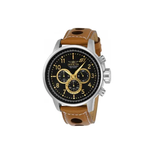 INVICTA S1 Rally Collection Мужские часы Кварцевый механизм Кожаный ремешок 48 мм Черный циферблат