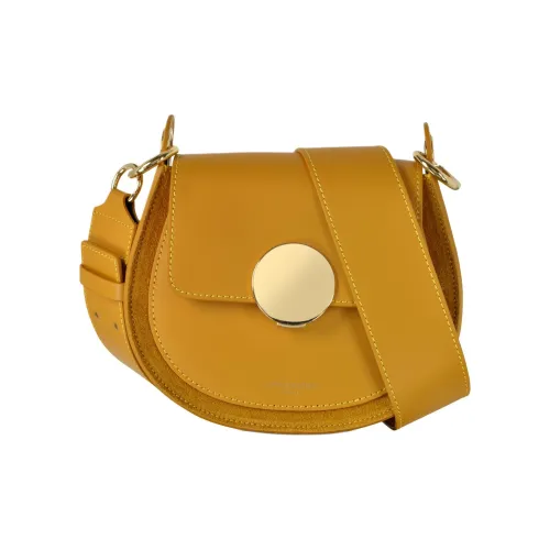 Le Parmentier Телячья кожа с замшей седельная сумка сумка через плечо обычная женская горчичный цвет