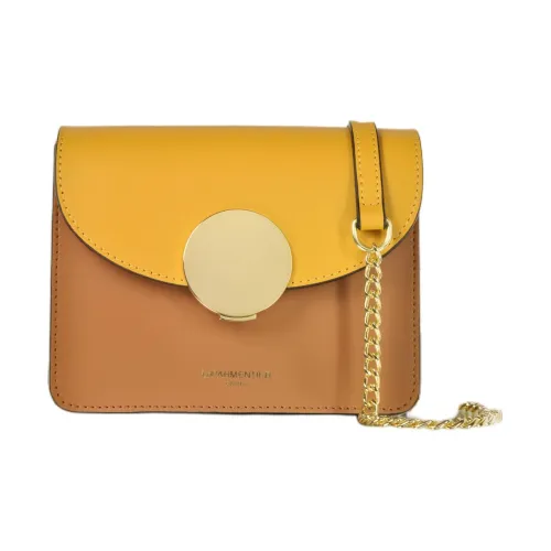 Le Parmentier Кожа Сумка через плечо Сумка на плечо Мини Женская Карамель и Шафран Многоцветная