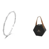 Браслет из бамбука с текстурой + [Черная золотая подарочная коробка]