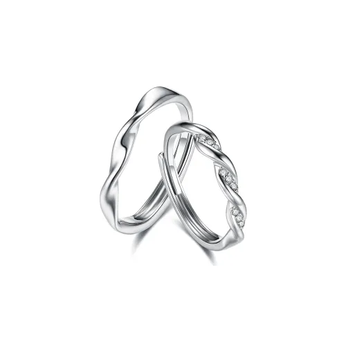 CIROCCO Циркон Инкрустированные Кольца Унисекс Серебряный