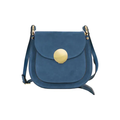 Le Parmentier Замша с Гладкой Кожей Сумка через плечо Сумка на плечо Женская Джинсовый Синий