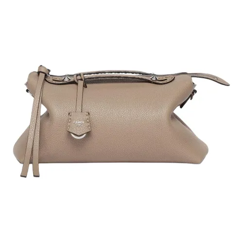 FENDI By The Way Series Телячья кожа Одно плечо Сумка Большая Женская Серый