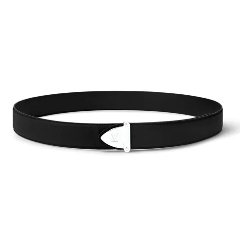 LOUIS VUITTON Кожаные ремни Мужской Черный Ширина 3,5CM