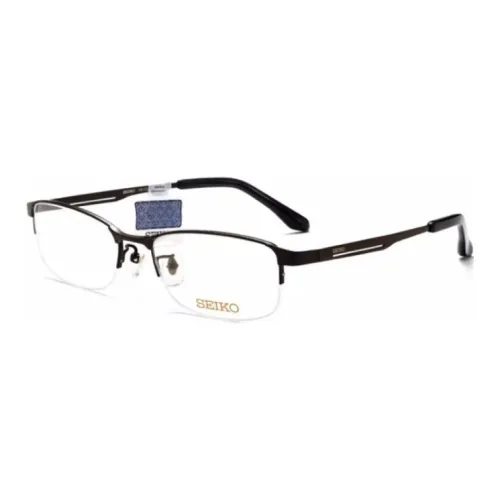 SEIKO Титановый сплав Прямоугольные Оправы для очков Унисекс Темно-коричневый